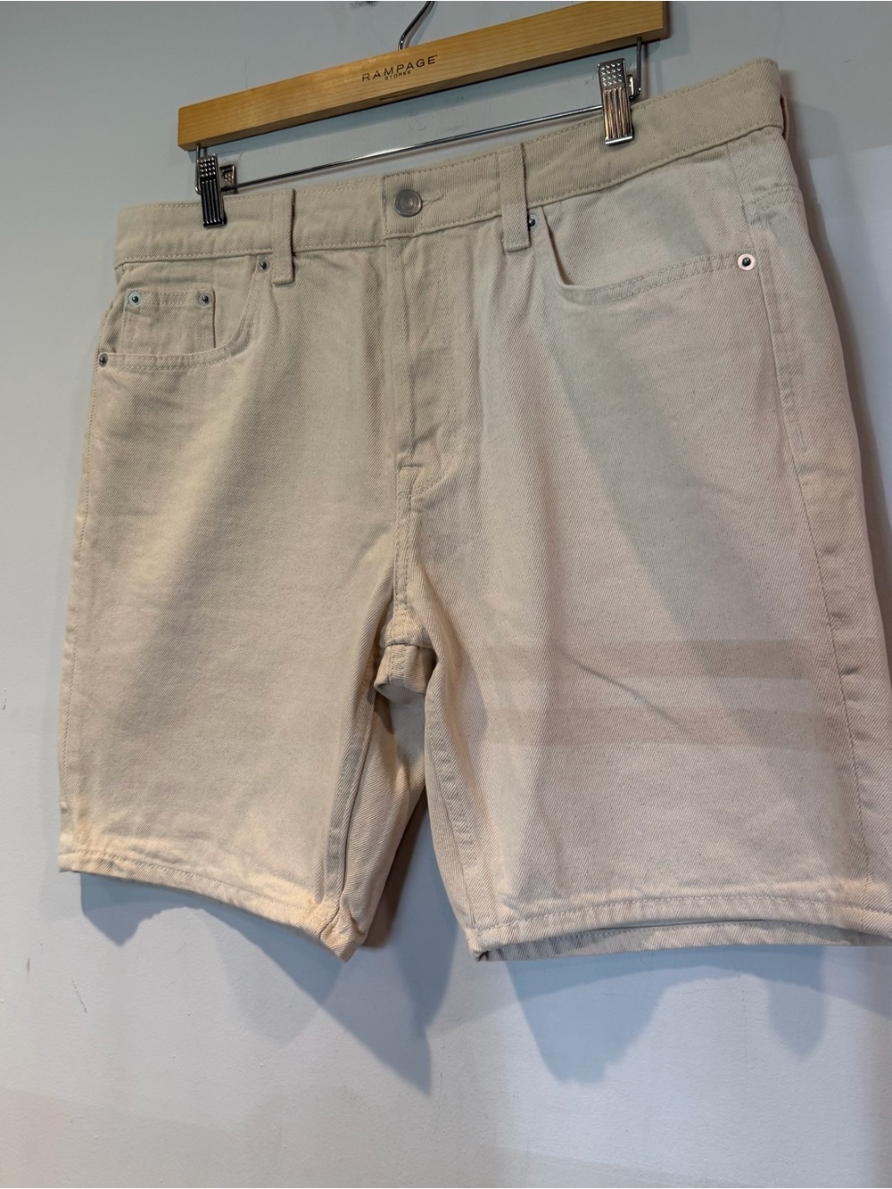 Only & Sons Men's Cream Denim Shorts